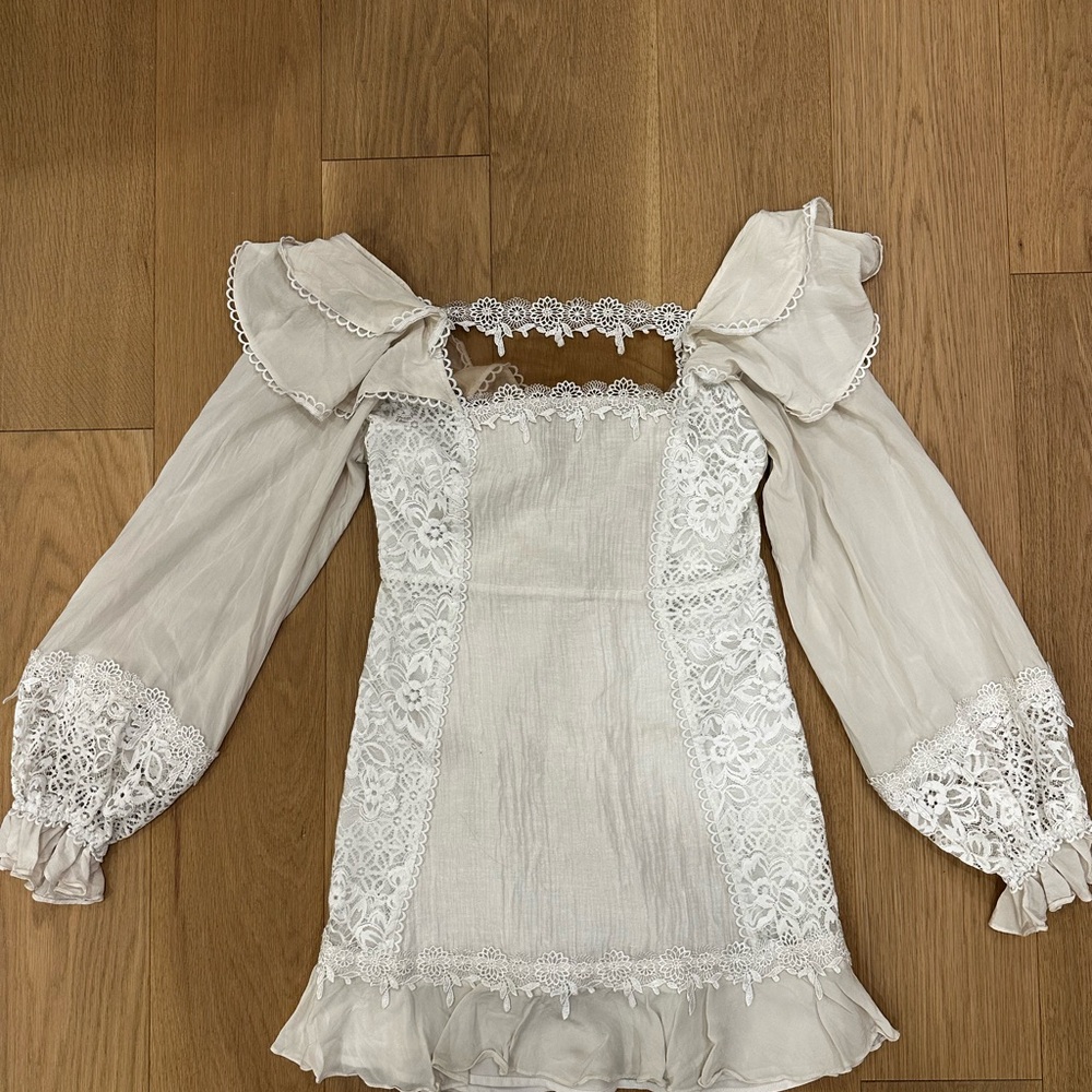 For Love And Lemons Cream Lace Dress